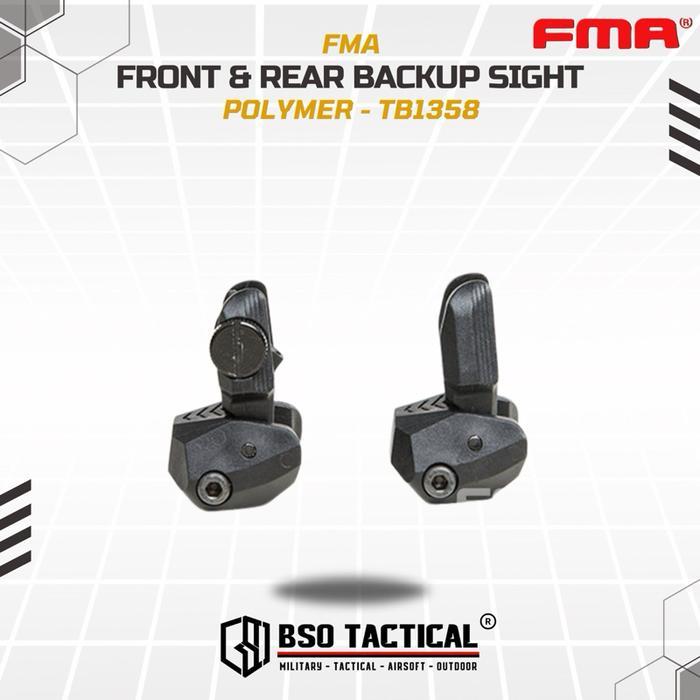Pisir Lipat FMA Front Rear Backup Sight Polymer Picatinny 20mm TB1358