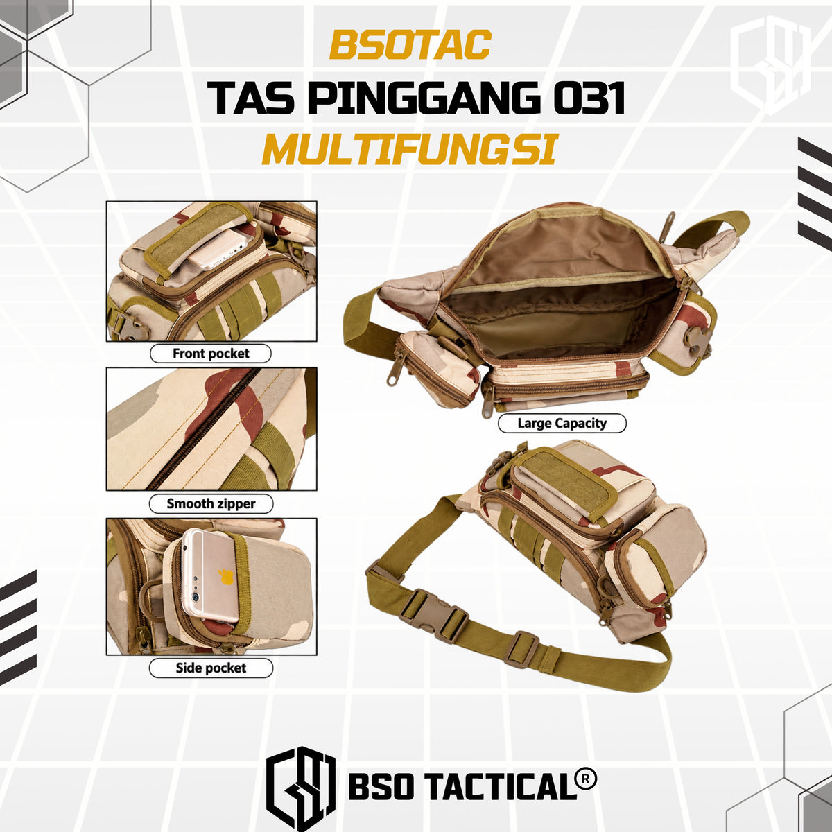 Tas Pinggang Multifungsi Travel Pack Waisted Bag Outdoor Nylon