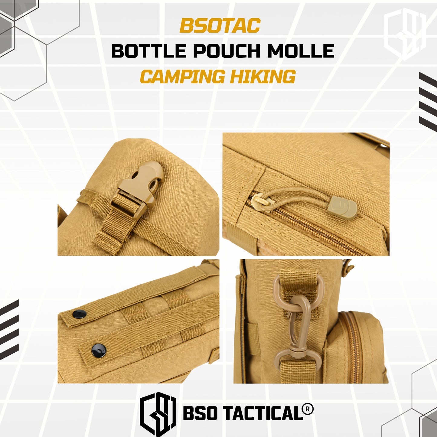 Tas Selempang Outdoor dengan Bottle Pouch Molle for Hiking Camping Outdoor Bag