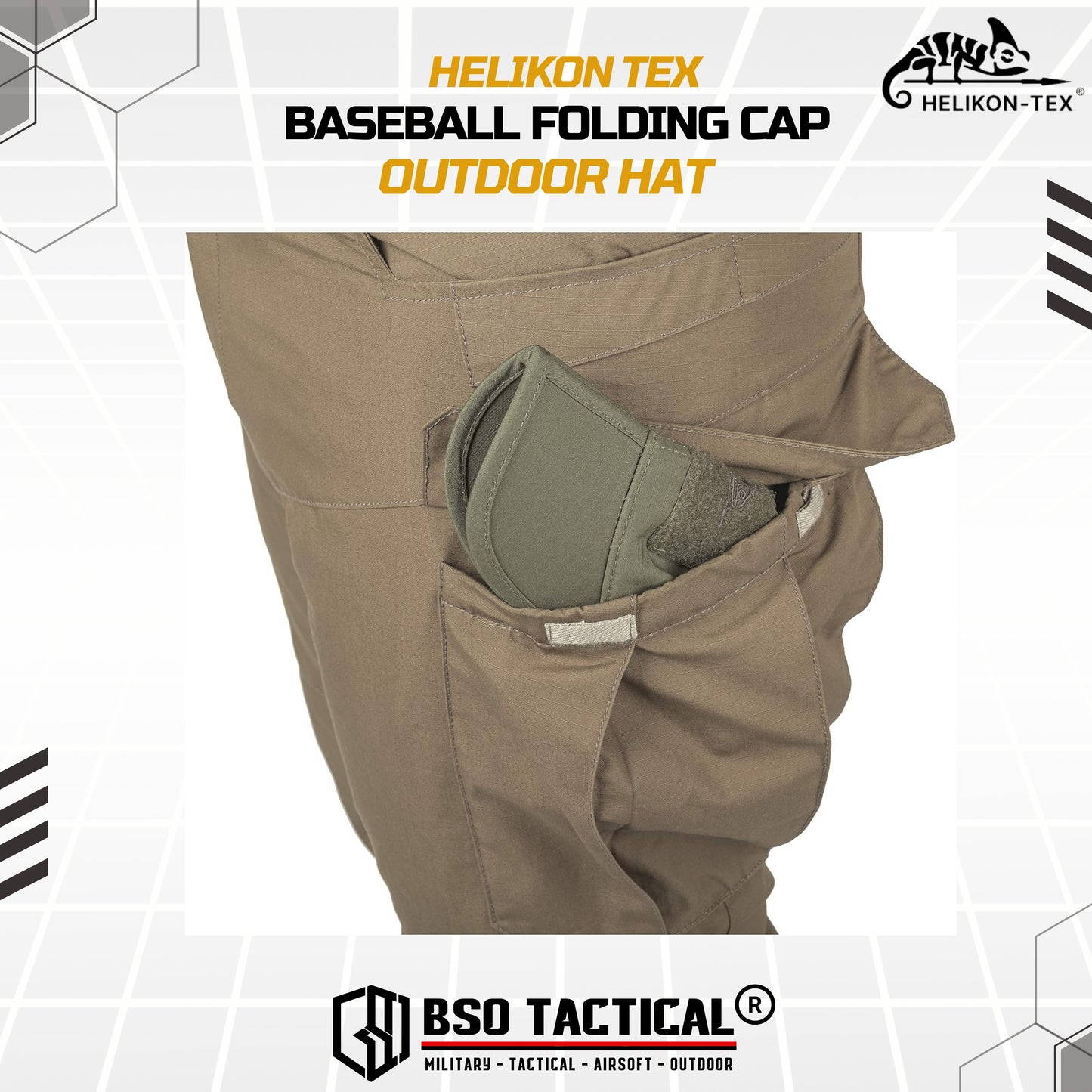 Topi Helikon Tex Baseball Folding Cap Military Tactical Outdoor Hat