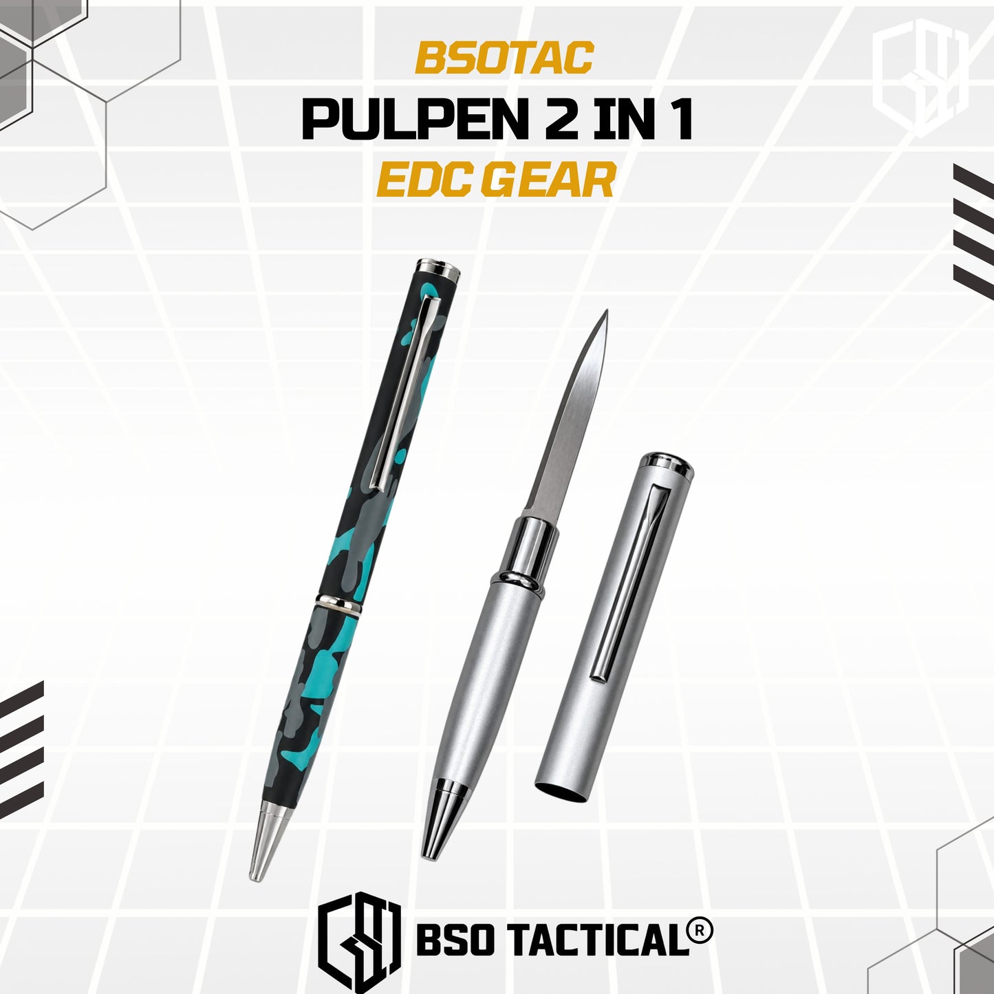 Pulpen Tactical 2 In 1 Pen Hidden Knives EDC Every Day Carry Outdoor Camping