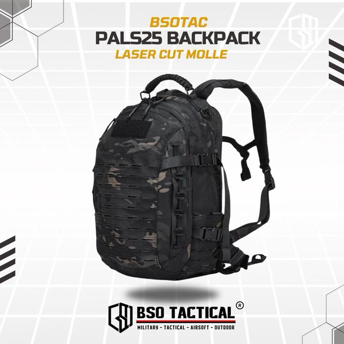 Tas Ransel Molle Backpack PALS 25L EDC Outdoor 600D Polyester 210D Lining 42x12x21cm 1.5kg Hyrox Camping Hiking Bag