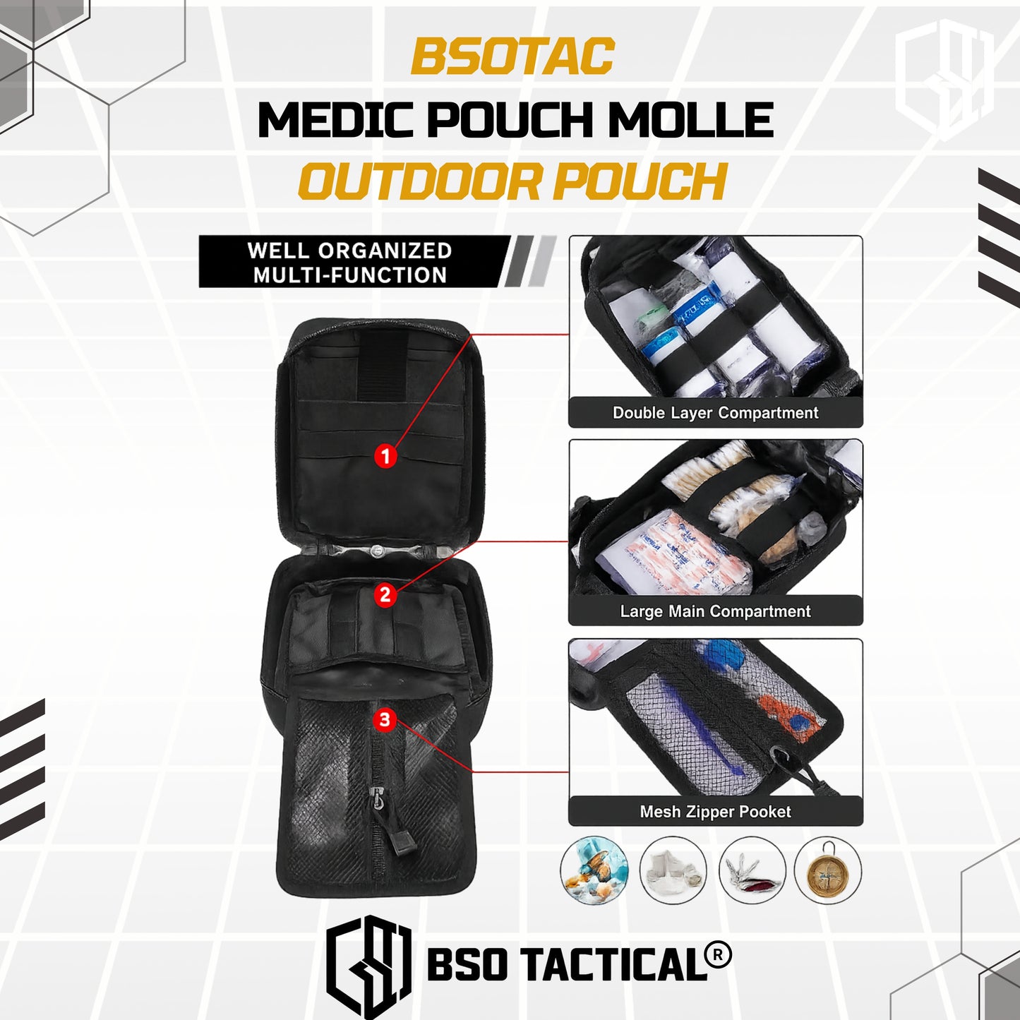 Tactical Medic Pouch 600D Molle Outdoor Military Pouch Free Patch