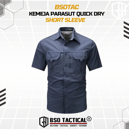 BSOTAC Kemeja Outdoor Lengan Pendek Tactical Short Sleeve Casual Shirt Summer Camping Hiking Quick Dry Baju Army Quick Dry