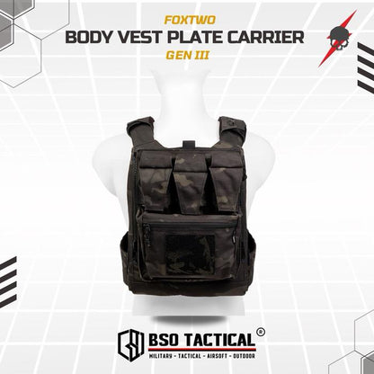 FOX TWO Rompi Tactical Body Vest Gen III Molle Laser Cutting Set Plate Carrier ORIGINAL Foxtwo