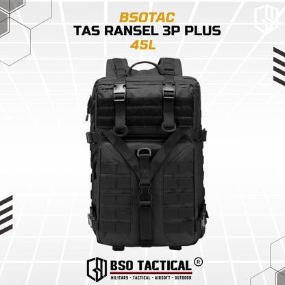 Tas Ransel Tactical 3P Plus Model Outdoor Hiking Backpack EDC Bag Multifungsi Gym Hyrox Fitness Travelling - TR925