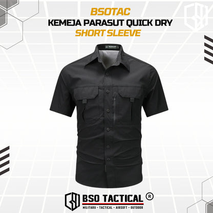 BSOTAC Kemeja Outdoor Lengan Pendek Tactical Short Sleeve Casual Shirt Summer Camping Hiking Quick Dry Baju Army Quick Dry