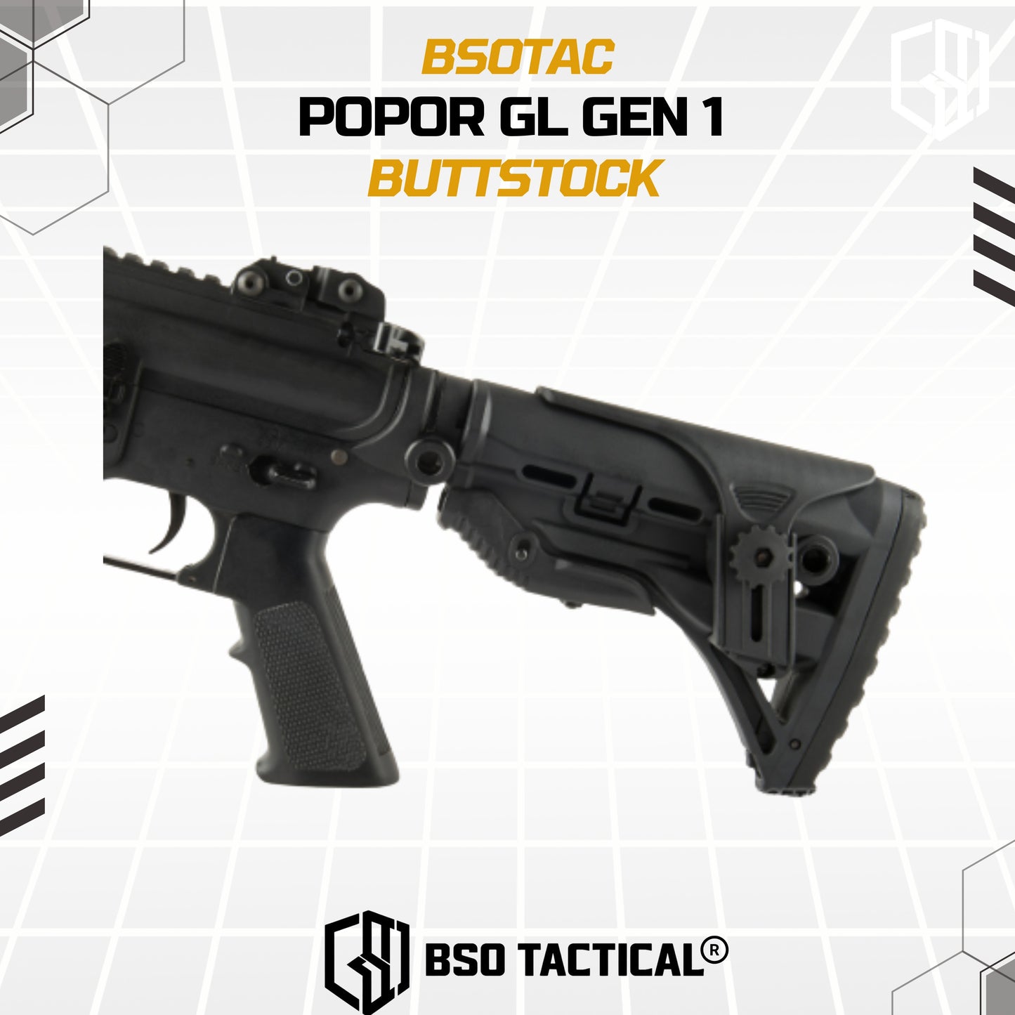 BD Tactical Popor Core CP Style G1 for AEG GBBR Polymer Buttstock with Cheek Riser