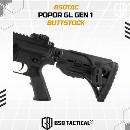 BD Tactical Popor Core CP Style G1 for AEG GBBR Polymer Buttstock with Cheek Riser