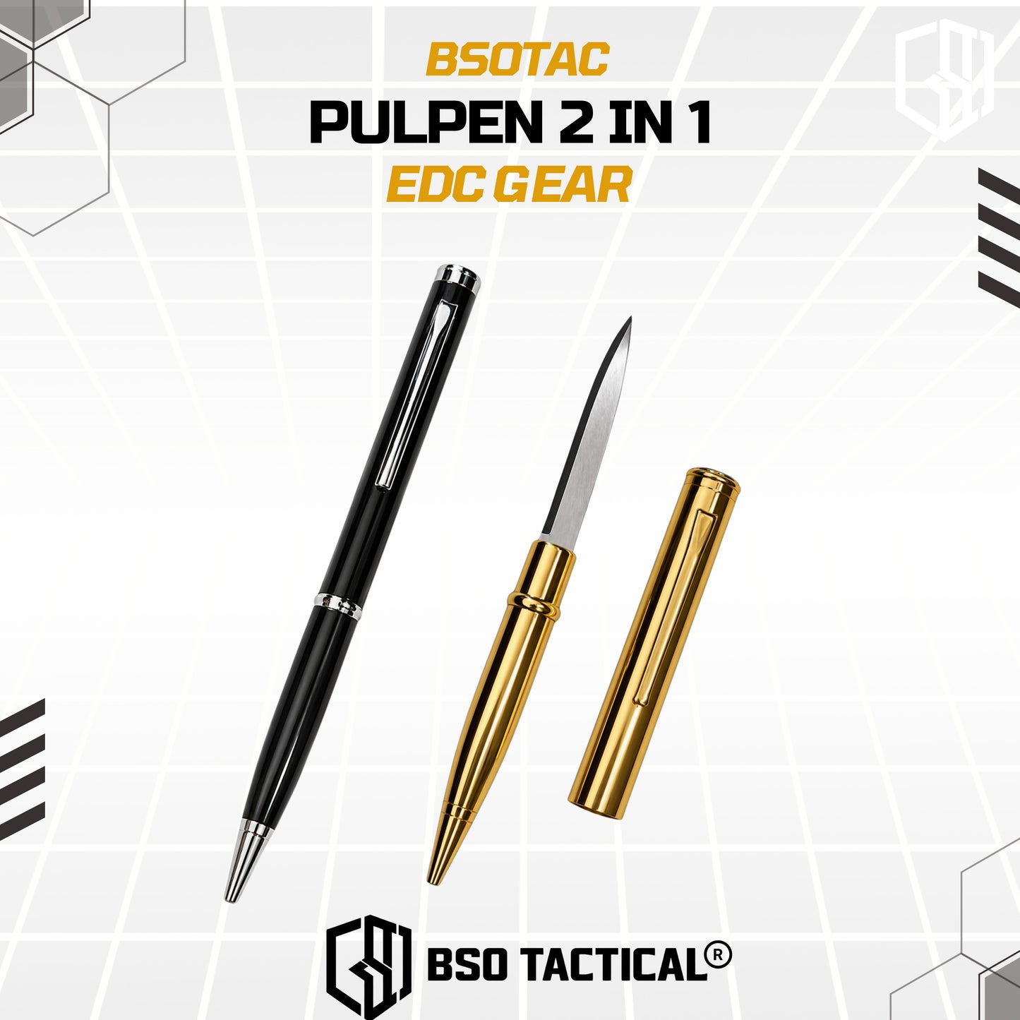 Pulpen Tactical 2 In 1 Pen Hidden Knives EDC Every Day Carry Outdoor Camping
