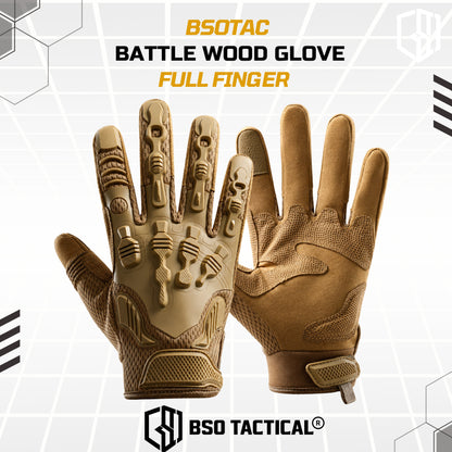 Battle Wood Outdoor Tactical Motorcycle Glove Full Finger Protection Multifungsi - ST1805