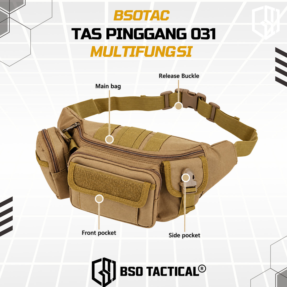 Tas Pinggang Multifungsi Travel Pack Waisted Bag Outdoor Nylon