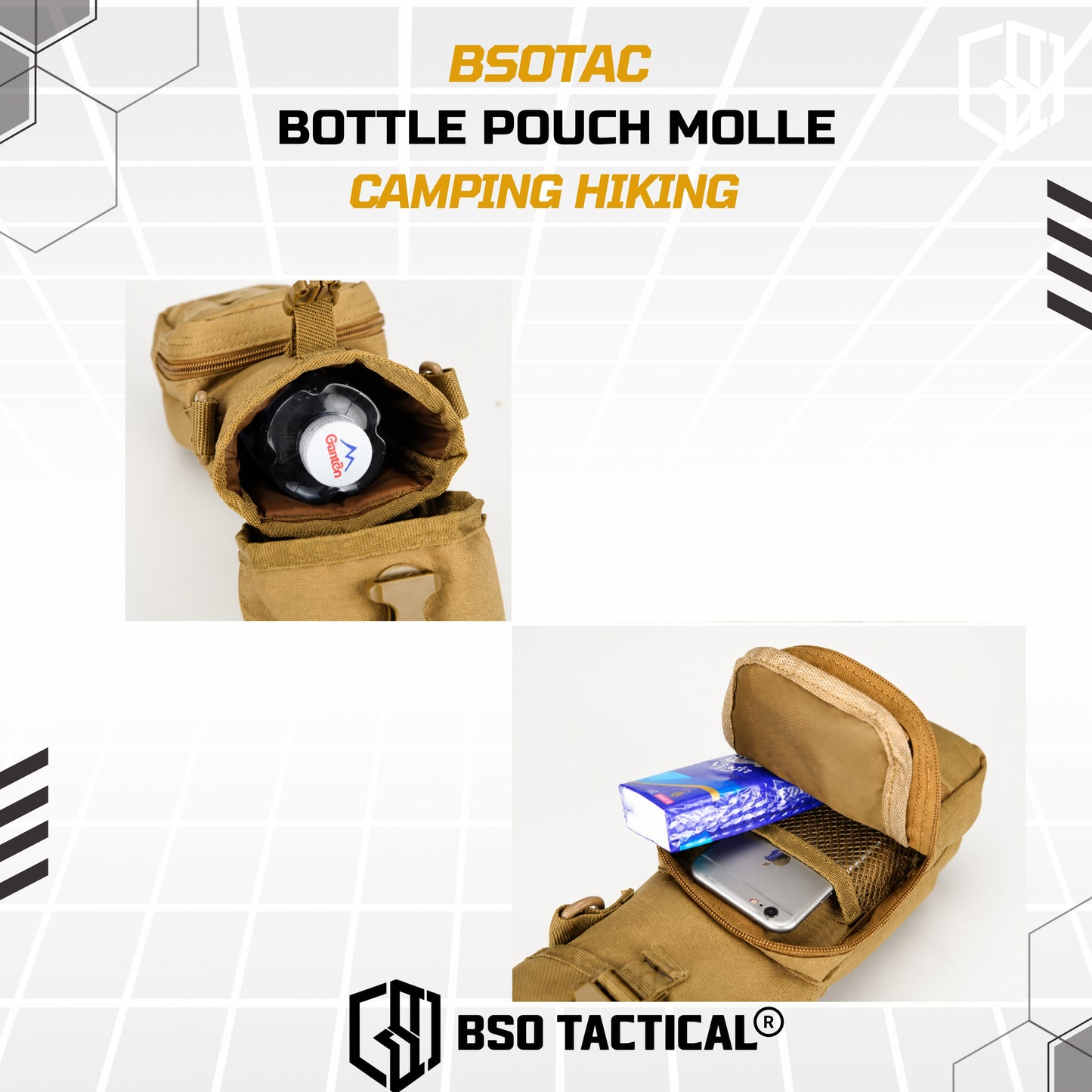 Tas Selempang Outdoor dengan Bottle Pouch Molle for Hiking Camping Outdoor Bag