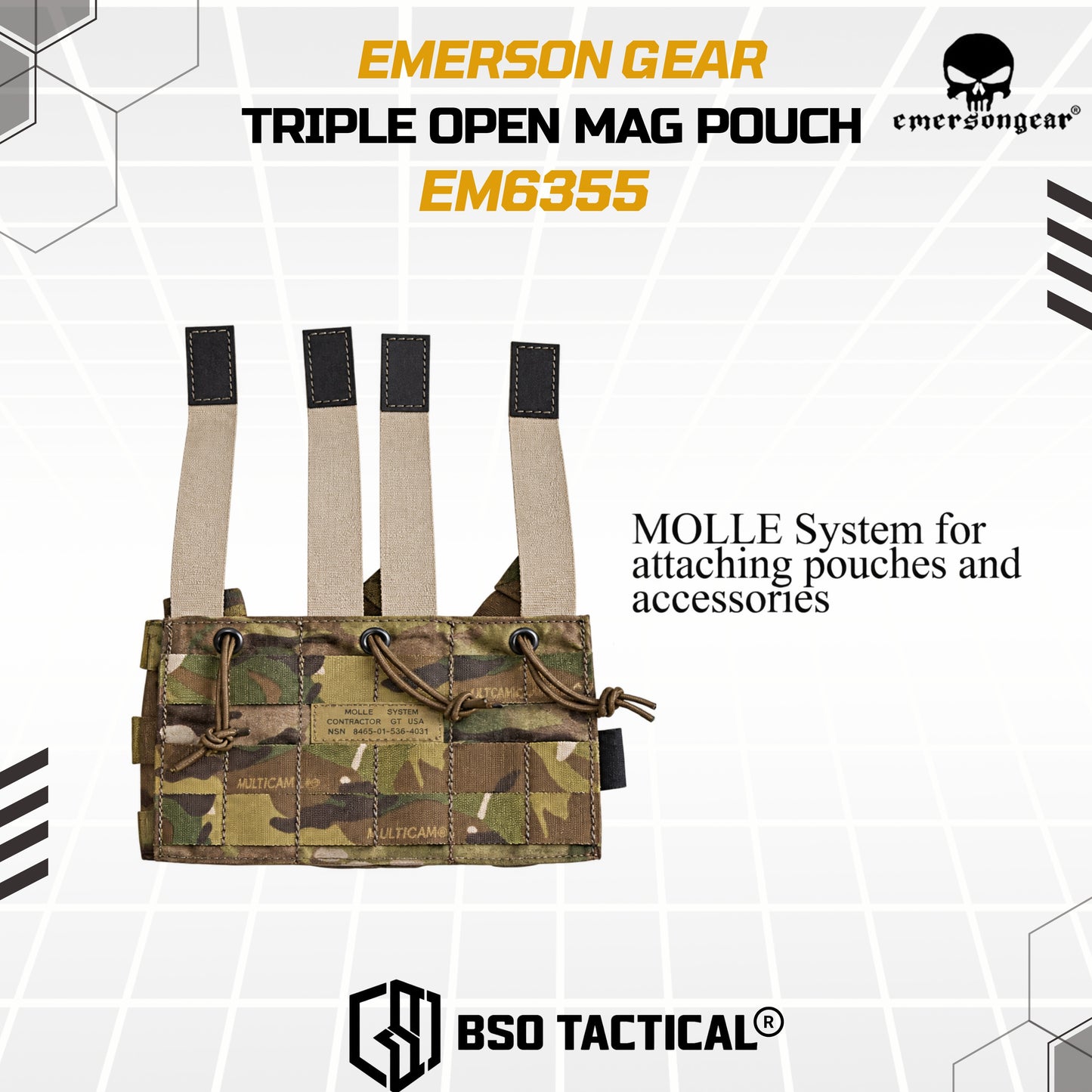Emerson Gear Pouch Molle Triple Open Mag Pouch 500D Bag