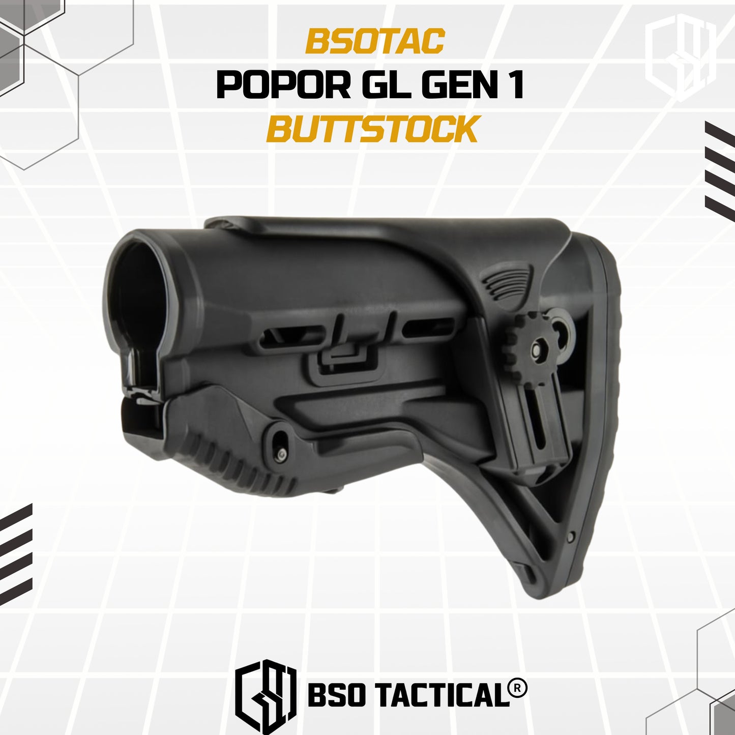 BD Tactical Popor Core CP Style G1 for AEG GBBR Polymer Buttstock with Cheek Riser