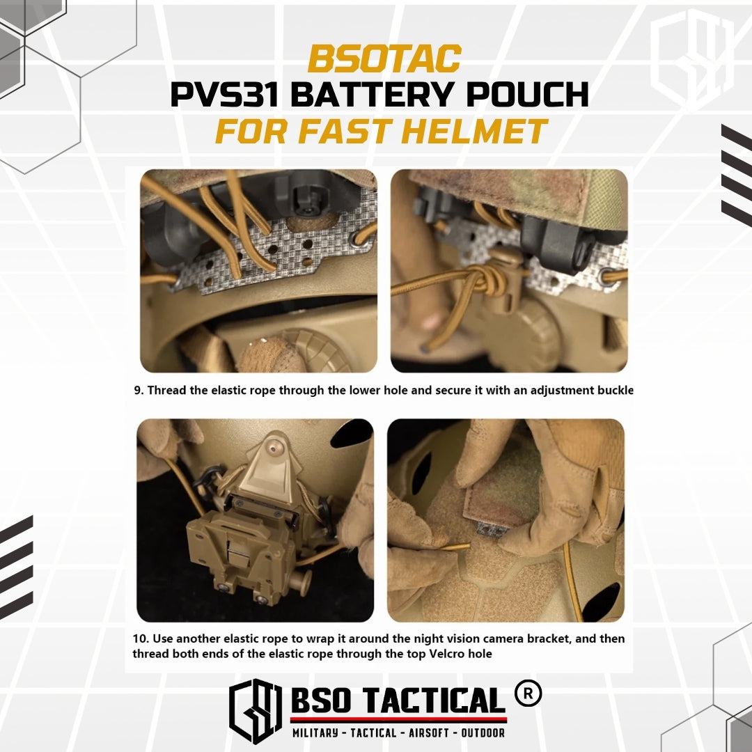 FC Style Tactical Battery Case PVS31 Pouch for Helmet Retention System