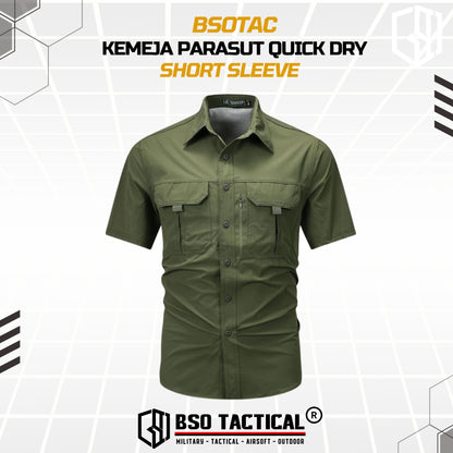 BSOTAC Kemeja Outdoor Lengan Pendek Tactical Short Sleeve Casual Shirt Summer Camping Hiking Quick Dry Baju Army Quick Dry