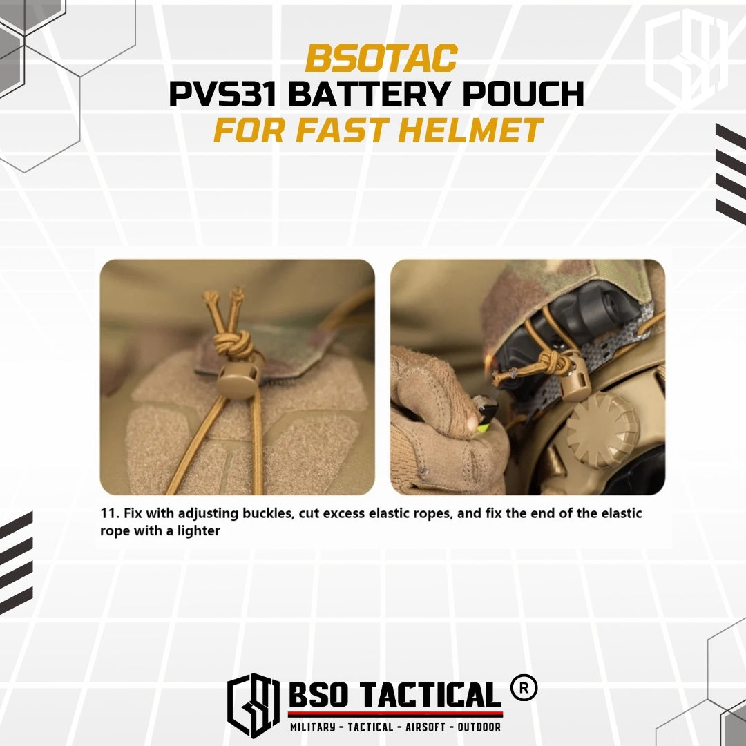FC Style Tactical Battery Case PVS31 Pouch for Helmet Retention System