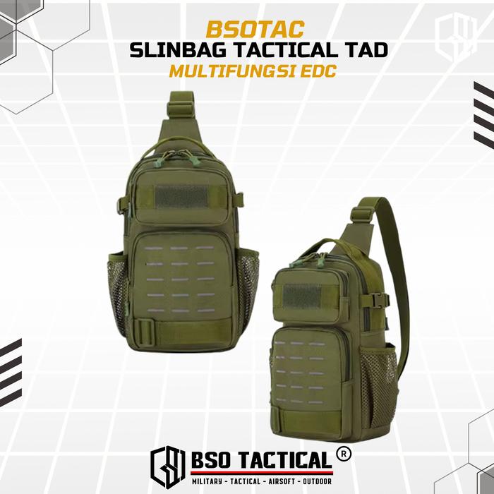 BSOTAC Tas Selempang Tactical Sling Bag EDC Casual Day Pack Laser Cut New Model dengan Kapasitas Besar dan Sistem MOLLE untuk Aktivitas Outdoor - Portable