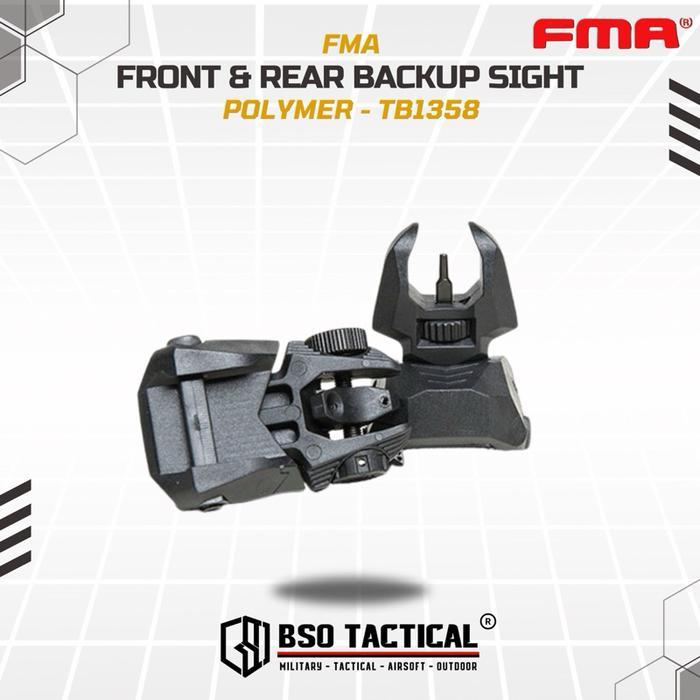 Pisir Lipat FMA Front Rear Backup Sight Polymer Picatinny 20mm TB1358