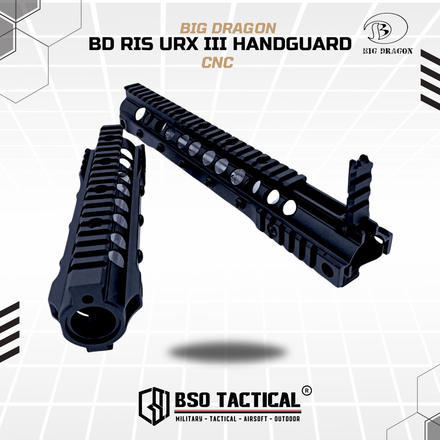 BD Tactical RIS URX III Style Handguard CNC for Airsoft