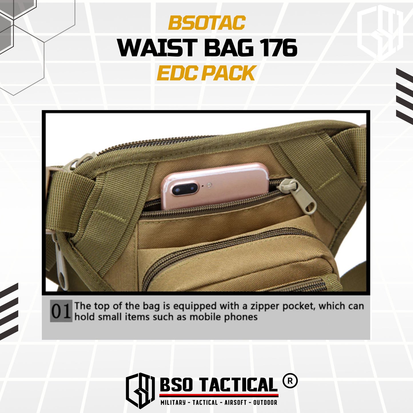Tas Selempang Pinggang Tactical Waist Bag EDC Pack - TS176
