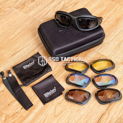 Kacamata Tactical Daisy C5 Outdoor Goggle Sunglasses 4 Lens