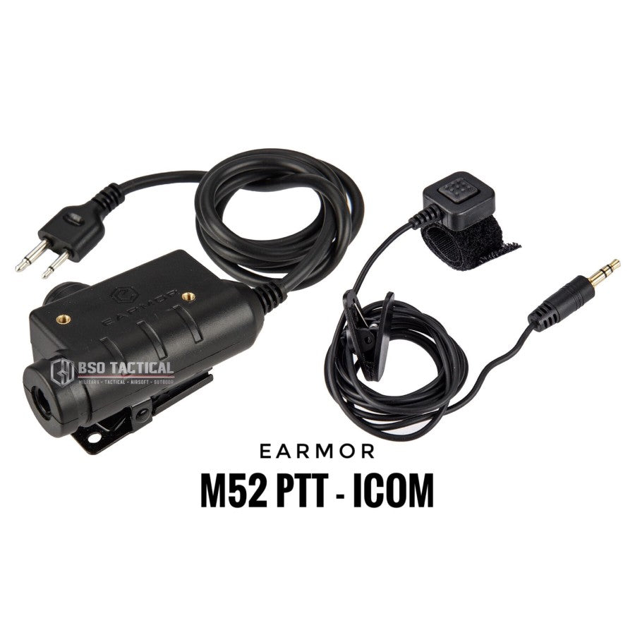 Earmor M52 Adapter PTT Versi Icom HT Push to Talk Earphone Walkie Talkie Communication