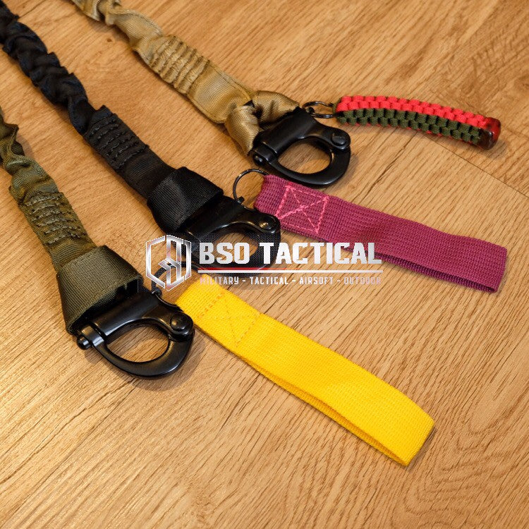 Tactical Safety Lanyard Single Point Outdoor Tali Elastic Ropes