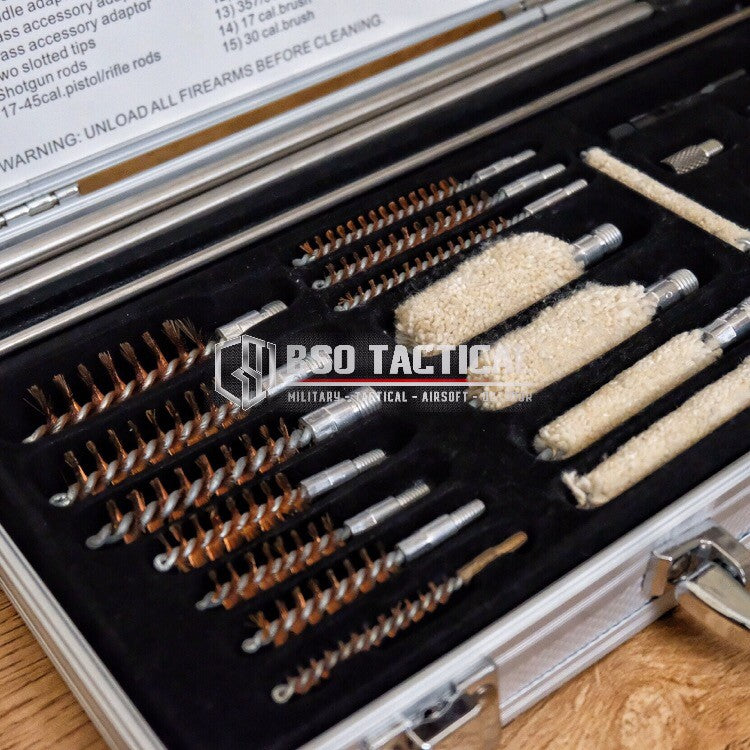 Cleaning Kit Tactical for Barrel Cleaner Complete Set with Alumuniun Case Outdoor