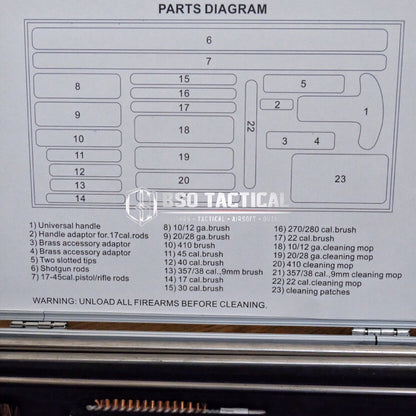 Cleaning Kit Tactical for Barrel Cleaner Complete Set with Alumuniun Case Outdoor