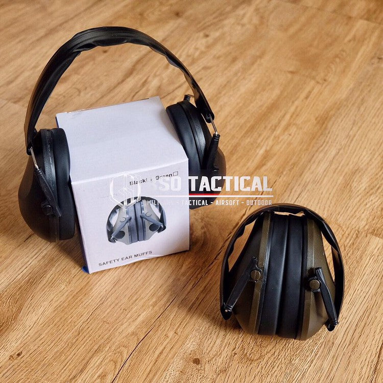 Safety Earmuff Tactical Headset Hearing Protection IPSC Black Green