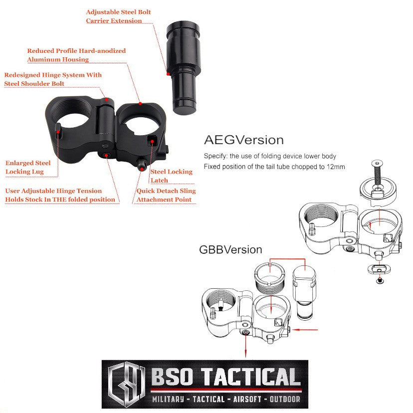 LT Folding Stock Adapter Popor Lipat AEG GBBR 556 Style