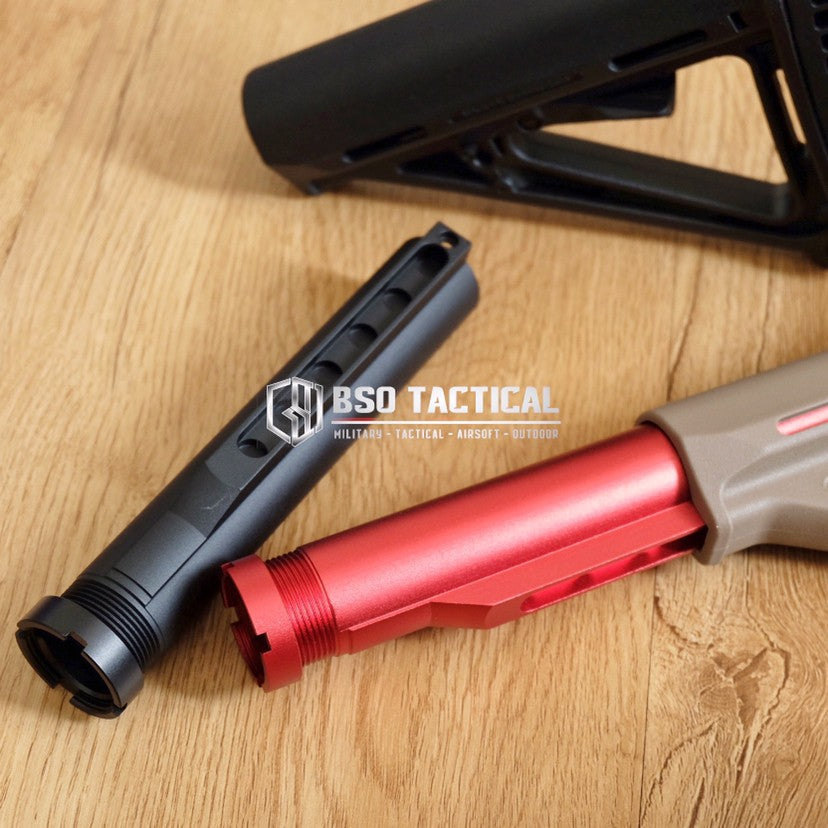 Tubular Airsoft Pipe Stock 6 Position Tabung Popor M4 Alumunium Import