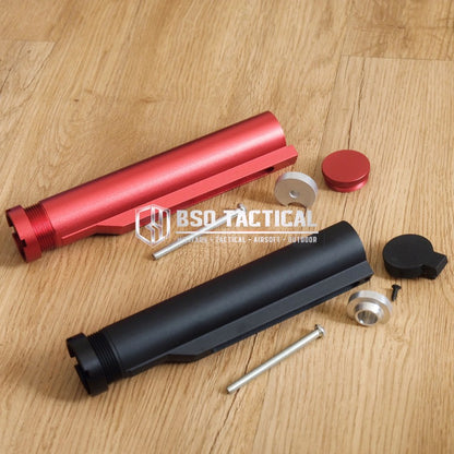 Tubular Airsoft Pipe Stock 6 Position Tabung Popor M4 Alumunium Import
