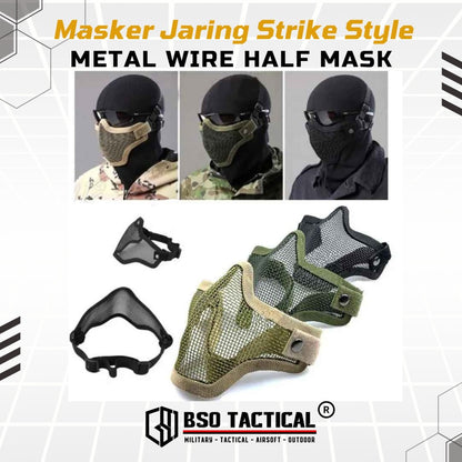 Masker Jaring Strike Style Metal Wire Half Mesh Mask Face Protection