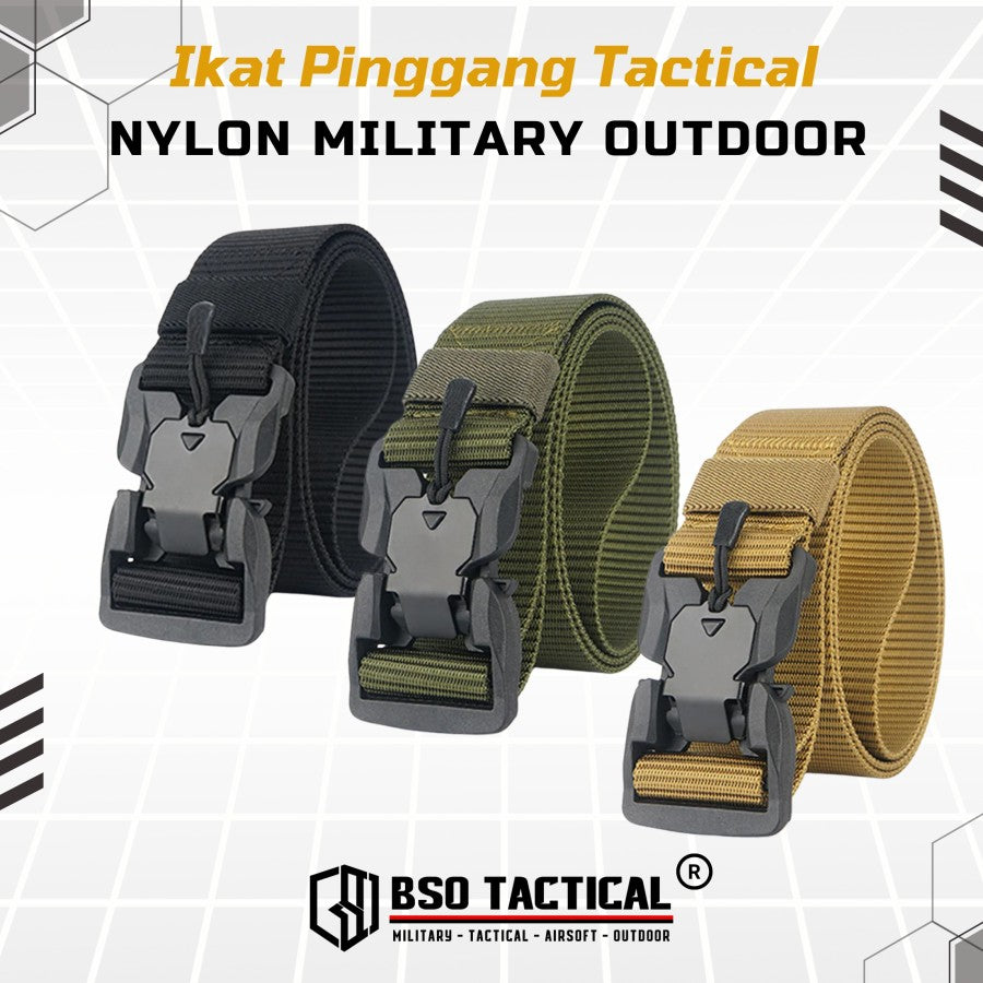 Ikat Pinggang Magnetic V2 Tactical Nylon Outdoor Belt with Quick Release Strap Gesper