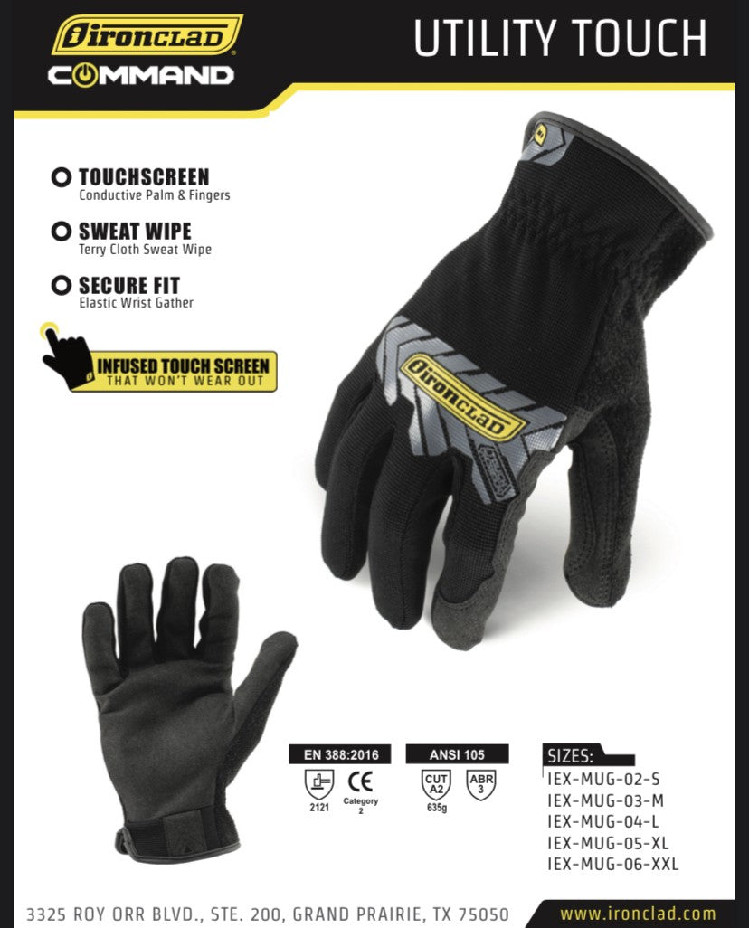 Sarung Tangan Tactical Ironclad Command Utility Touch Glove Outdoor IEX-MUG
