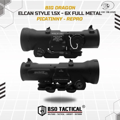 Scope Tactical Elcan Dual Role 1.5x 6x Zoom Adjustable Picatinny QD CNC