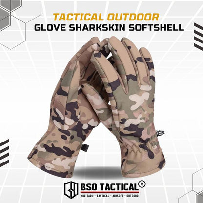 Sarung Tangan Thermal Outdoor Glove Sharkskin Softshell Sport Camo Full Finger Waterproof Windproof Fleece Bahan Nylon Polyester Polar Hangat