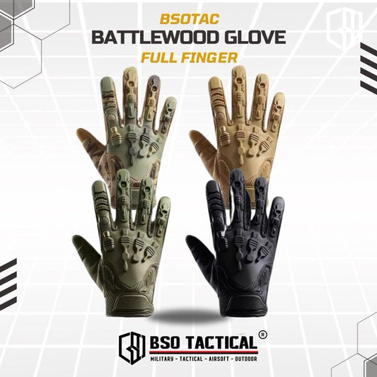 Battle Wood Outdoor Tactical Motorcycle Glove Full Finger Protection Multifungsi