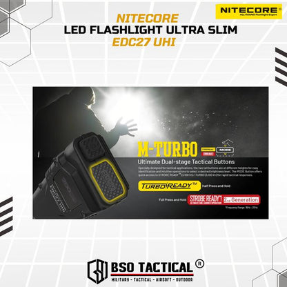 NITECORE Senter LED Flashlight Ultra Slim UHi 20 OLED 3100 Lumens - EDC27 UHi