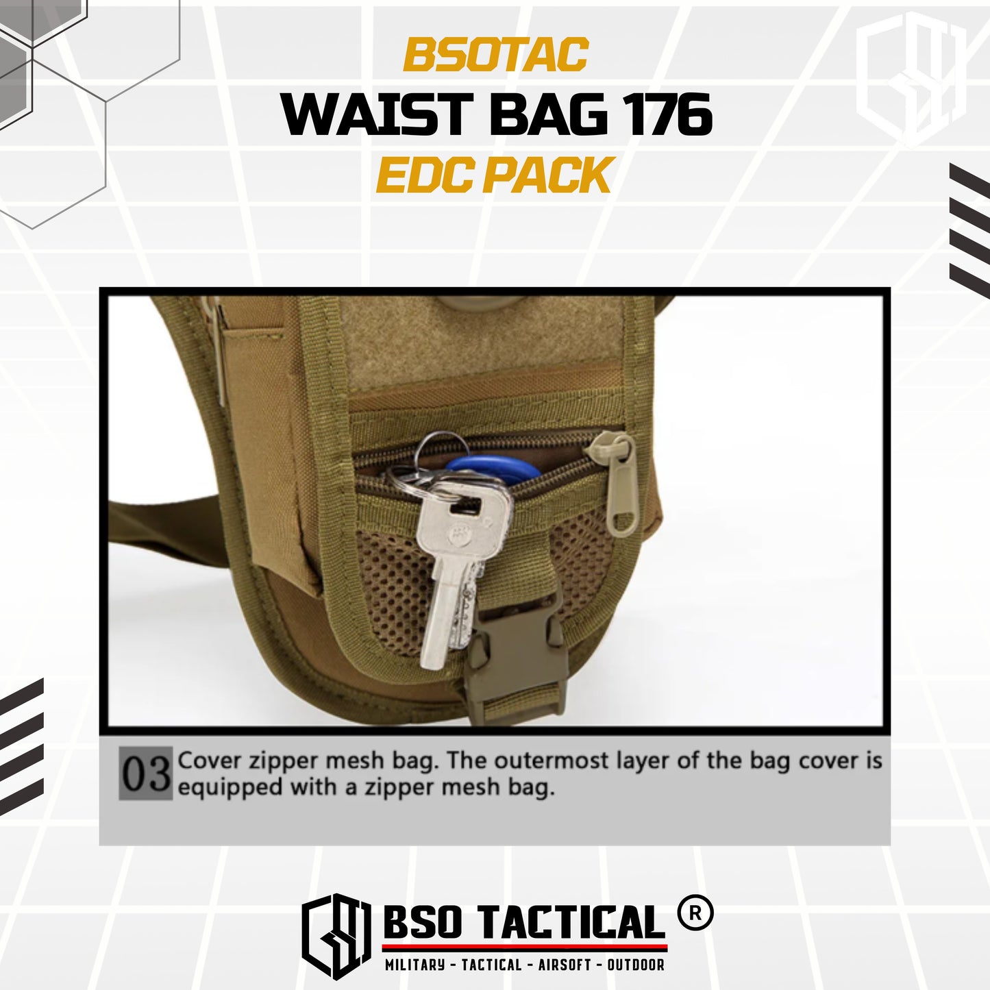 Tas Selempang Pinggang Tactical Waist Bag EDC Pack - TS176