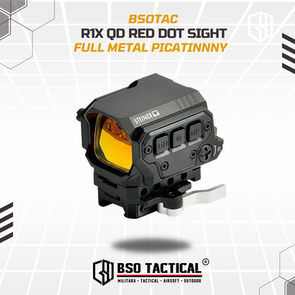 R1X Tactical Red Dot Scope Sight IR Function Picatinny QD Full Metal