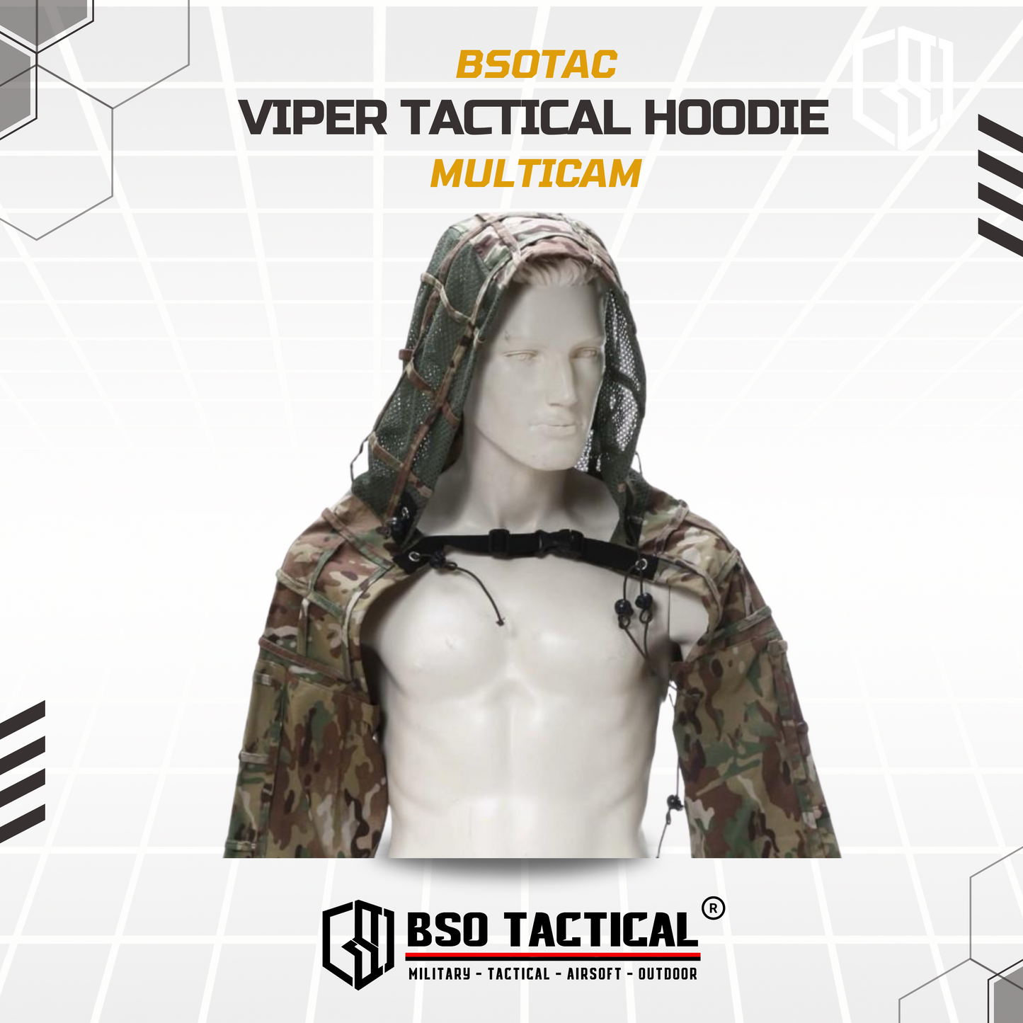 Viper Hood Coat Outdoor untuk Perlindungan Tubuh Outdoor Sport Games Hoodie - Multicam