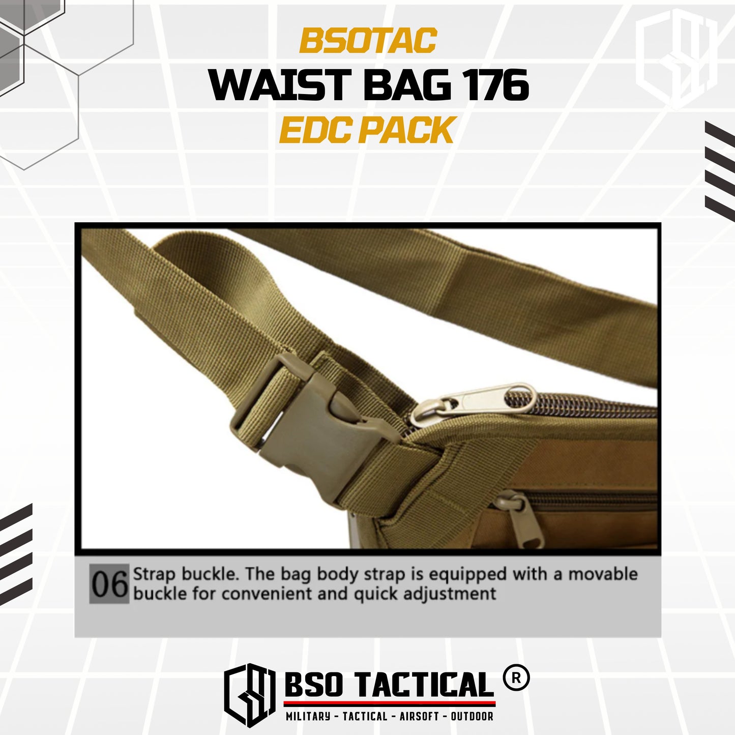 Tas Selempang Pinggang Tactical Waist Bag EDC Pack - TS176