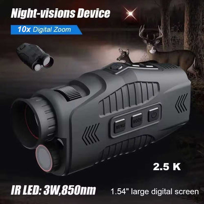 Teropong Malam R11 Digital Monocular 10x Zoom 2.5K HD NV with IR for Outdoor Day Night Camping Hiking Hunting