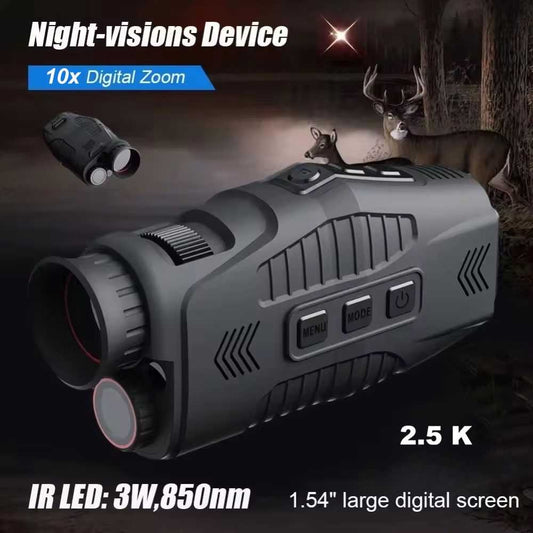 Teropong Malam R11 Digital Monocular 10x Zoom 2.5K HD NV with IR for Outdoor Day Night Camping Hiking Hunting