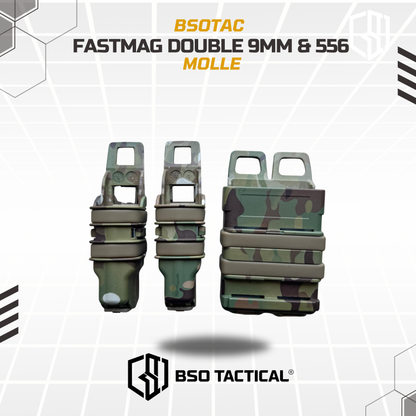 Fastmag Double Mag Pouch Single 9mm Single 556 Combo Set Holster Molle