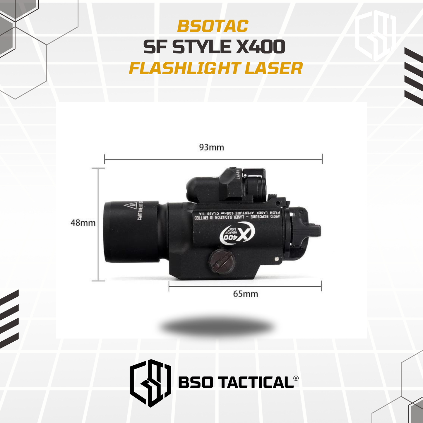 Senter Laser Combo SF Style X400 500 Lumens 20mm Rail Handgun LED Flashlight